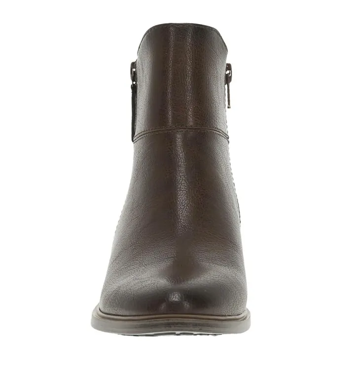 Women Baretraps Booties Alona Block Heel Bootie Dark Brown Women Baretraps Booties Alona Block Heel Bootie Dark Brown