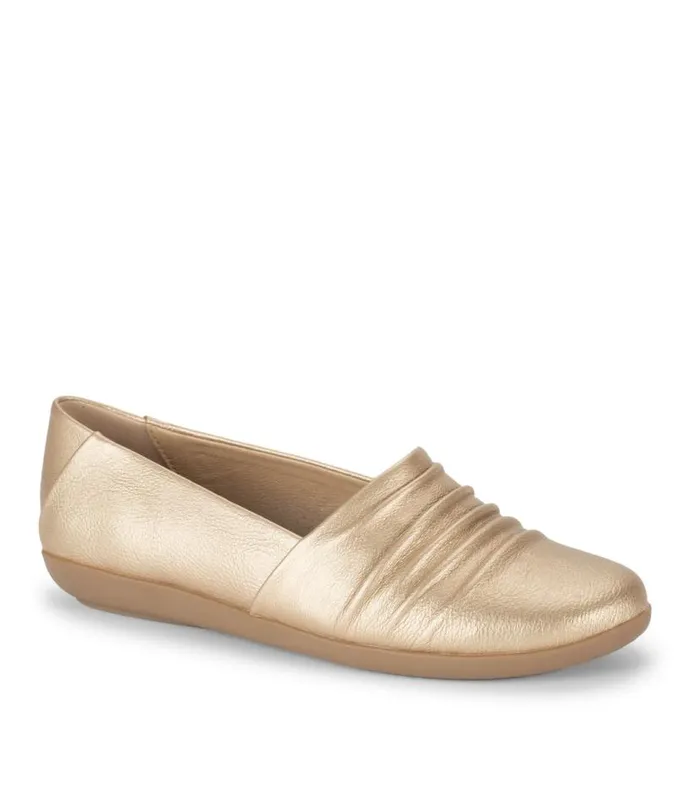 Women Baretraps Flats and Loafers Piper Slip On Light Gold