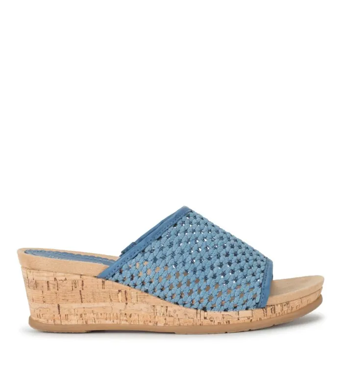 Women Baretraps Slides and Slip On Sandals Flossey Wedge Slide Sandal Light Blue Women Baretraps Slides and Slip On Sandals Flossey Wedge Slide Sandal Light Blue