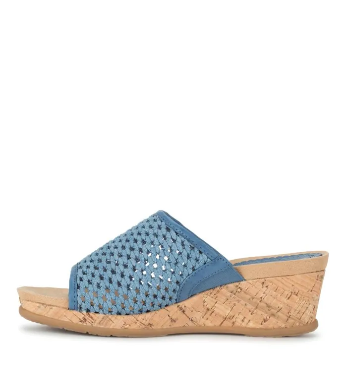 Women Baretraps Slides and Slip On Sandals Flossey Wedge Slide Sandal Light Blue Women Baretraps Slides and Slip On Sandals Flossey Wedge Slide Sandal Light Blue