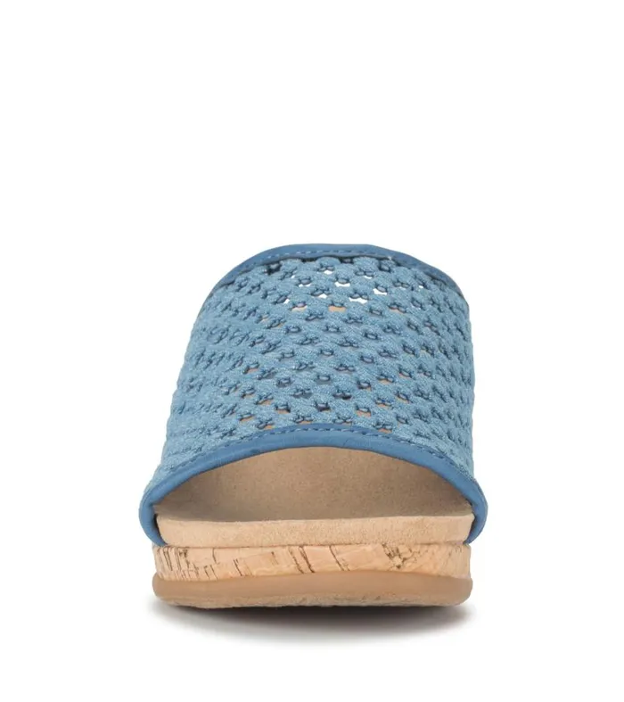 Women Baretraps Slides and Slip On Sandals Flossey Wedge Slide Sandal Light Blue Women Baretraps Slides and Slip On Sandals Flossey Wedge Slide Sandal Light Blue