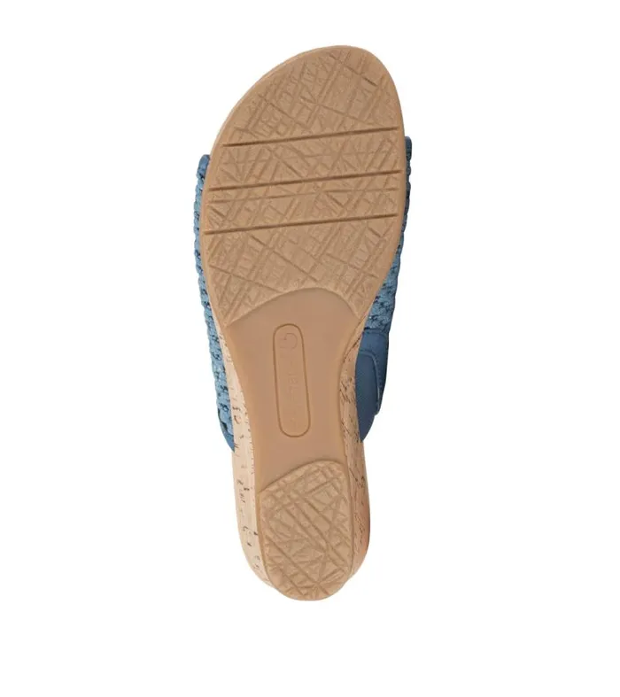 Women Baretraps Slides and Slip On Sandals Flossey Wedge Slide Sandal Light Blue Women Baretraps Slides and Slip On Sandals Flossey Wedge Slide Sandal Light Blue
