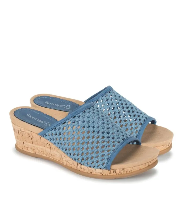 Women Baretraps Slides and Slip On Sandals Flossey Wedge Slide Sandal Light Blue Women Baretraps Slides and Slip On Sandals Flossey Wedge Slide Sandal Light Blue