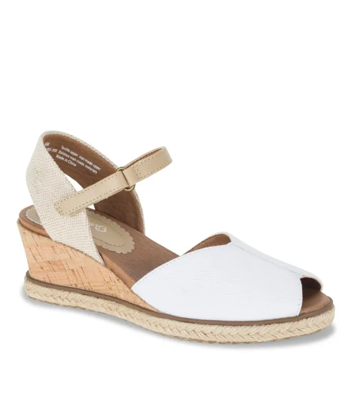 Women Baretraps Wedge Sandals Odetta Espadrille Wedge Sandal White Canvas