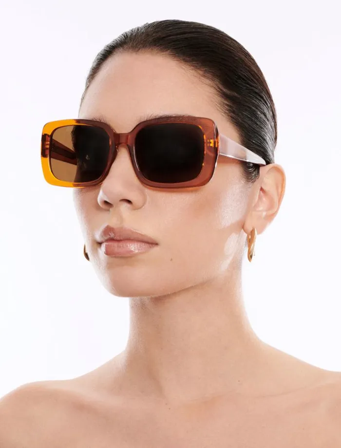 Women BCBG Sunglasses 1982 Rectangle Sunglasses Apricot
