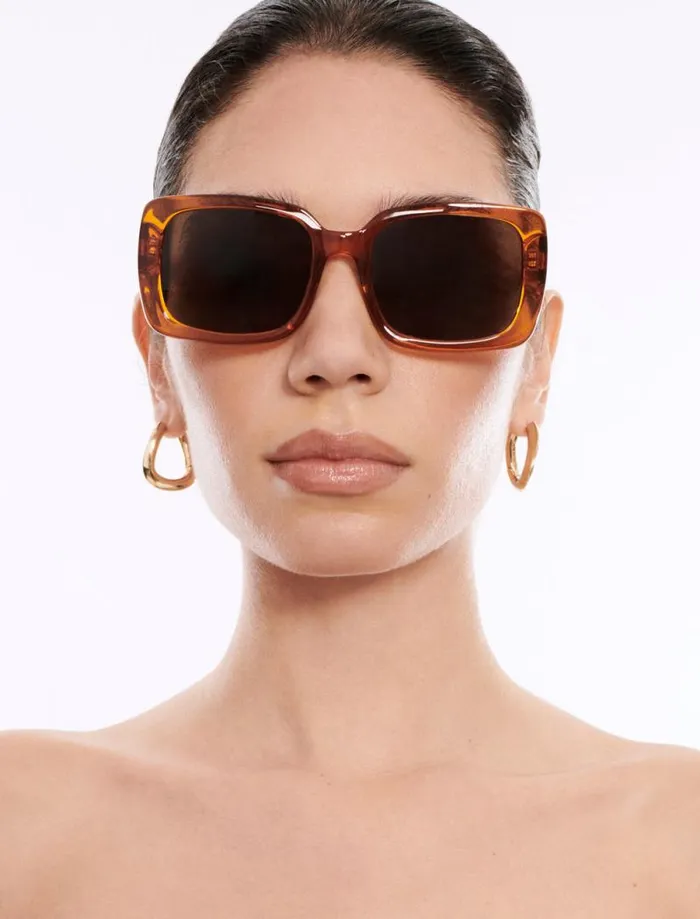 Women BCBG Sunglasses 1982 Rectangle Sunglasses Apricot