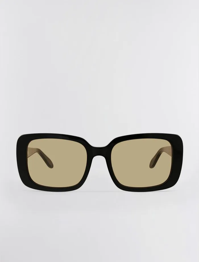 Women BCBG Sunglasses 1982 Rectangle Sunglasses Black Wlight Brown Lens