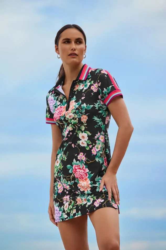 Women BEE ACTIVE POLO GOLF DRESS Le Jardin Scarf Print Johnny Was Active Women BEE ACTIVE POLO GOLF DRESS Le Jardin Scarf Print Johnny Was Active