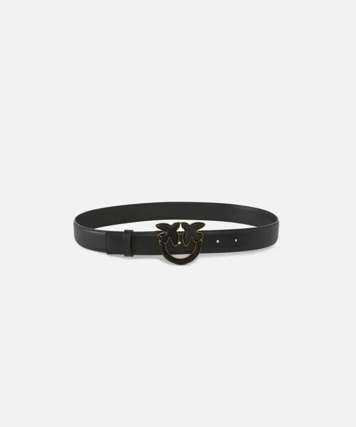 Women Belts Pinko Belt With Leathercovered Buckle 3 Cm Blackantique Gold