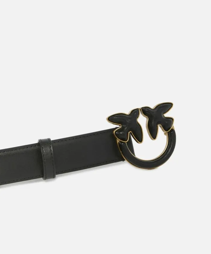 Women Belts Pinko Belt With Leathercovered Buckle 3 Cm Blackantique Gold Women Belts Pinko Belt With Leathercovered Buckle 3 Cm Blackantique Gold