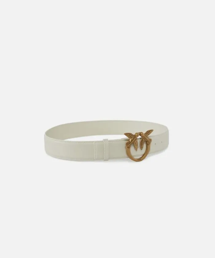 Women Belts Pinko Love Birds High Leather Belt 4cm Whitewhiteantique Gold Women Belts Pinko Love Birds High Leather Belt 4cm Whitewhiteantique Gold