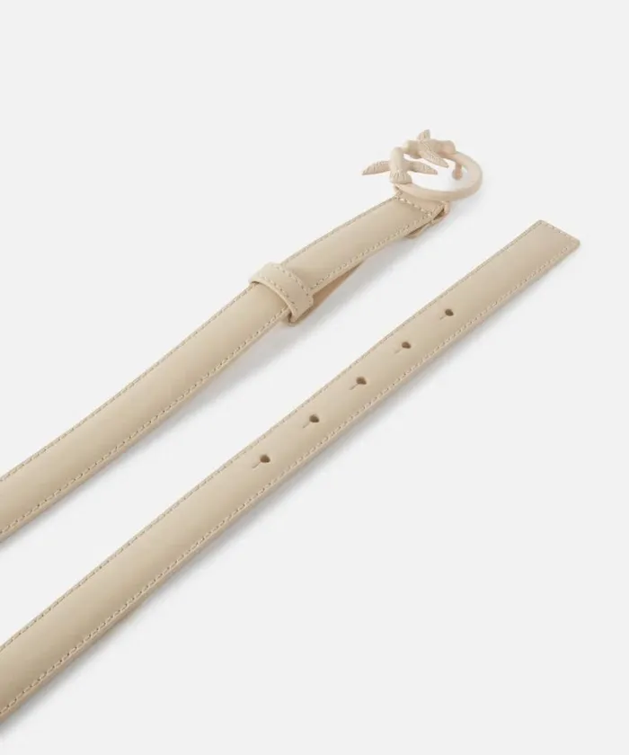 Women Belts Pinko Thin Colourblock Love Birds Leather Belt 2cm Beigesmoke Grey Colour Block Women Belts Pinko Thin Colourblock Love Birds Leather Belt 2cm Beigesmoke Grey Colour Block