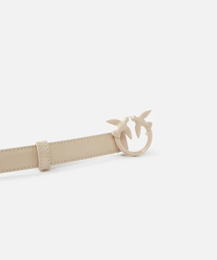 Women Belts Pinko Thin Colourblock Love Birds Leather Belt 2cm Beigesmoke Grey Colour Block Women Belts Pinko Thin Colourblock Love Birds Leather Belt 2cm Beigesmoke Grey Colour Block