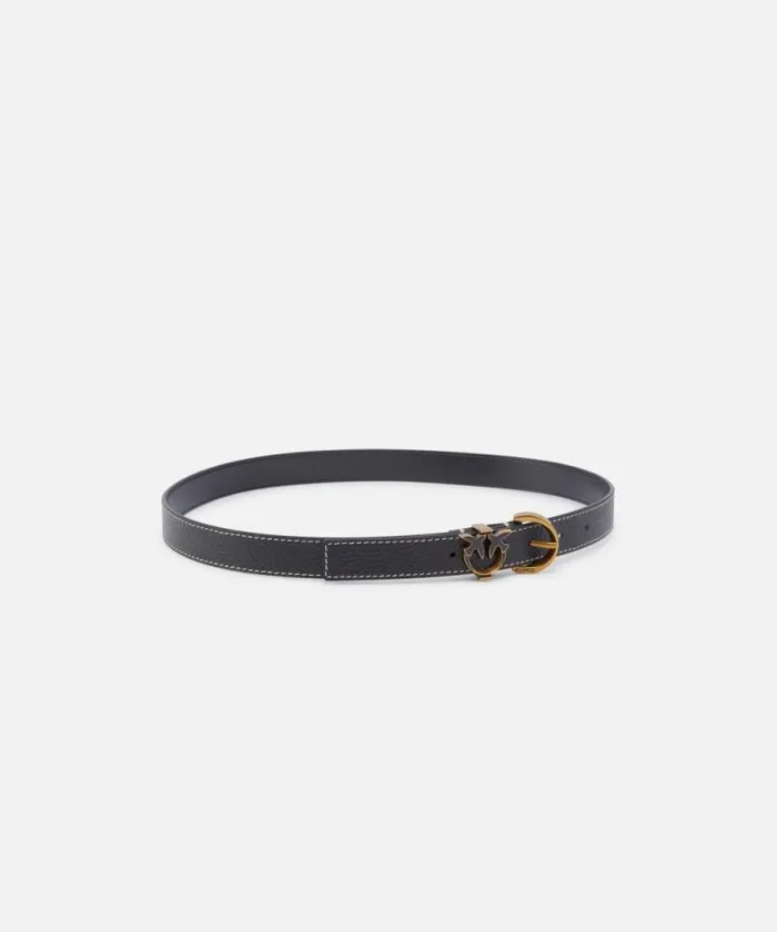 Women Belts Pinko Tumbled Leather Belt With Love Birds Detail 25 Cm Blackantique Gold Women Belts Pinko Tumbled Leather Belt With Love Birds Detail 25 Cm Blackantique Gold