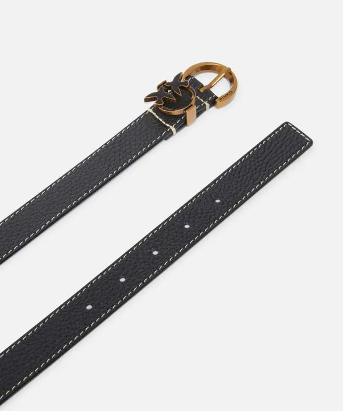 Women Belts Pinko Tumbled Leather Belt With Love Birds Detail 25 Cm Blackantique Gold Women Belts Pinko Tumbled Leather Belt With Love Birds Detail 25 Cm Blackantique Gold