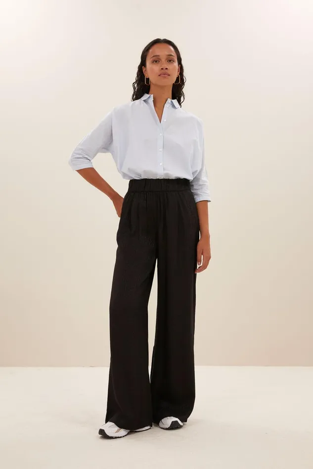 Women Benji Jacquard Pants Black Bybar Trousers