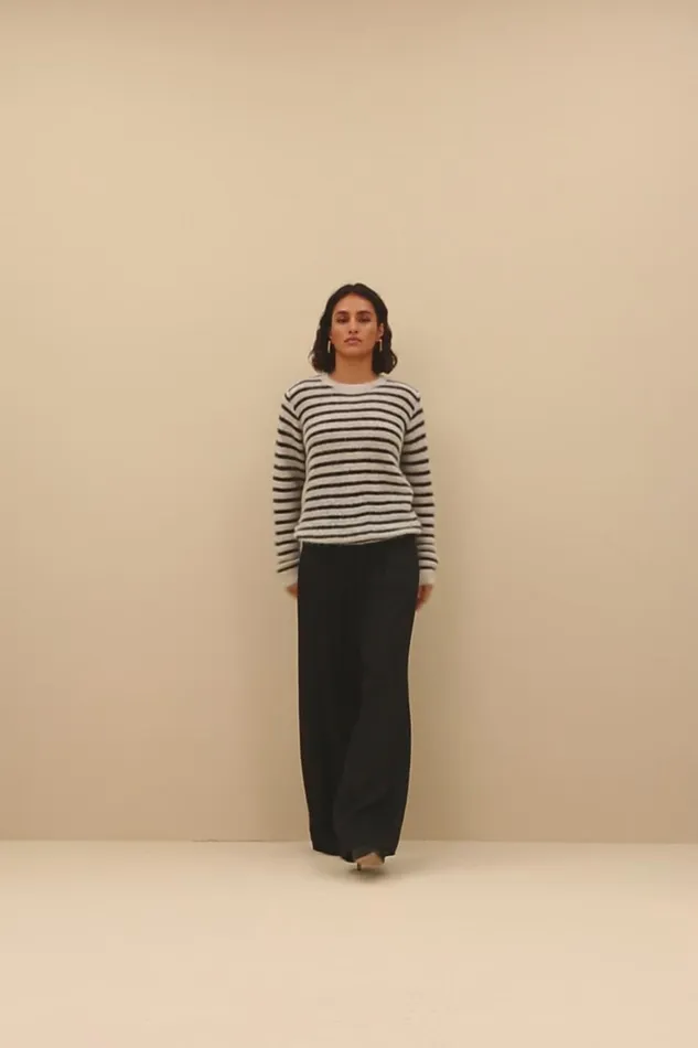 Women Benji Jacquard Pants Black Bybar Trousers