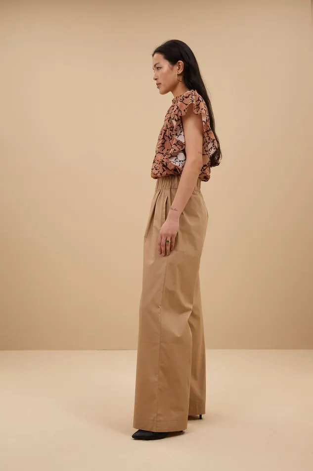 Women Benji Poplin Pants Camel Bybar Trousers Women Benji Poplin Pants Camel Bybar Trousers