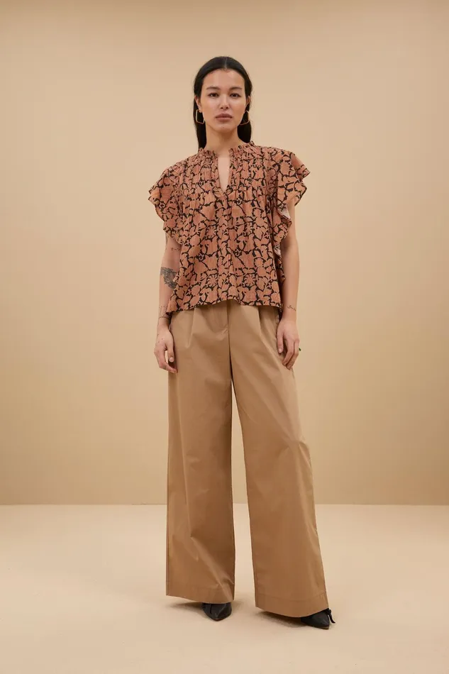 Women Benji Poplin Pants Camel Bybar Trousers Women Benji Poplin Pants Camel Bybar Trousers