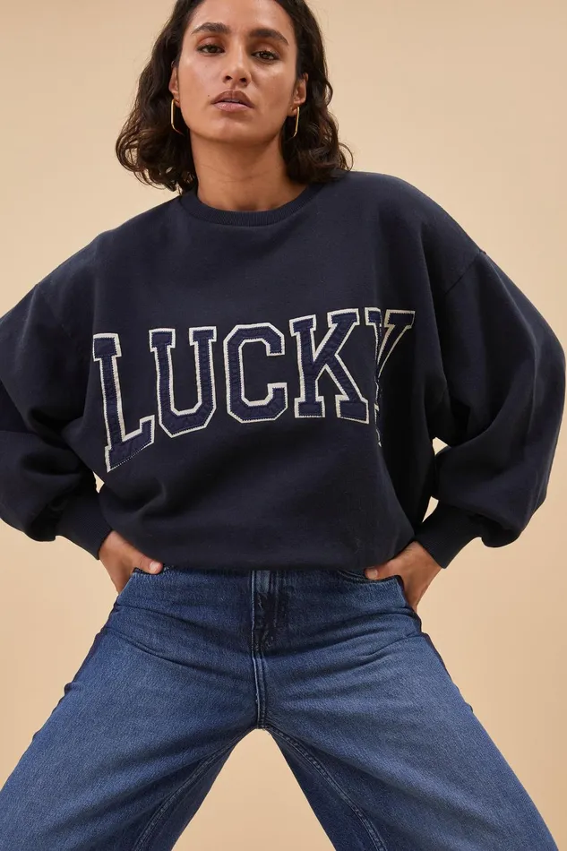 Women Bibi Patchwork Sweater Midnight Bybar Sweaters