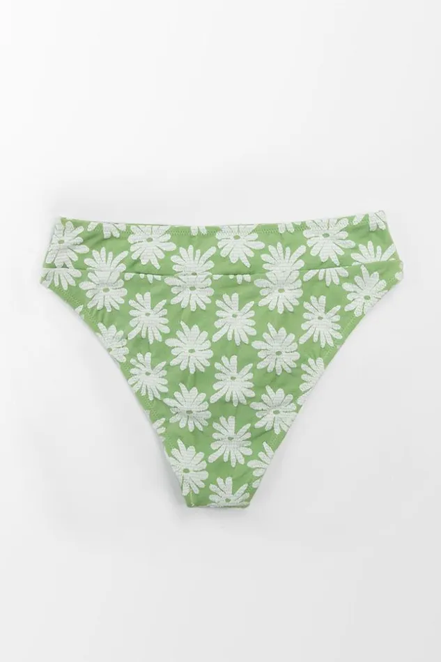 Women Bikini Bottoms Cupshe Light Green Floral High Waisted Bikini Bottom Light Green