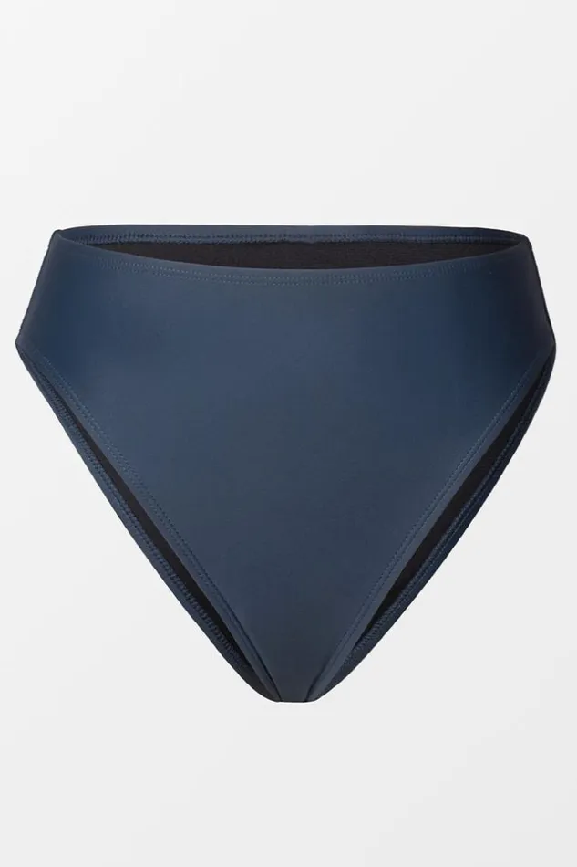 Women Bikini Bottoms Cupshe Omniscient Solid Cheeky High Waist Bikini Bottom Navy