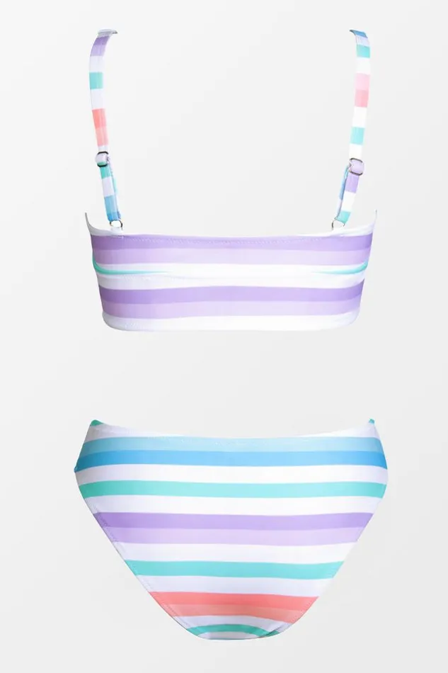 Women Bikini Sets Cupshe Bright Lights Stripe Tall Tri Midkini And Classic Hipster Set Multicolor