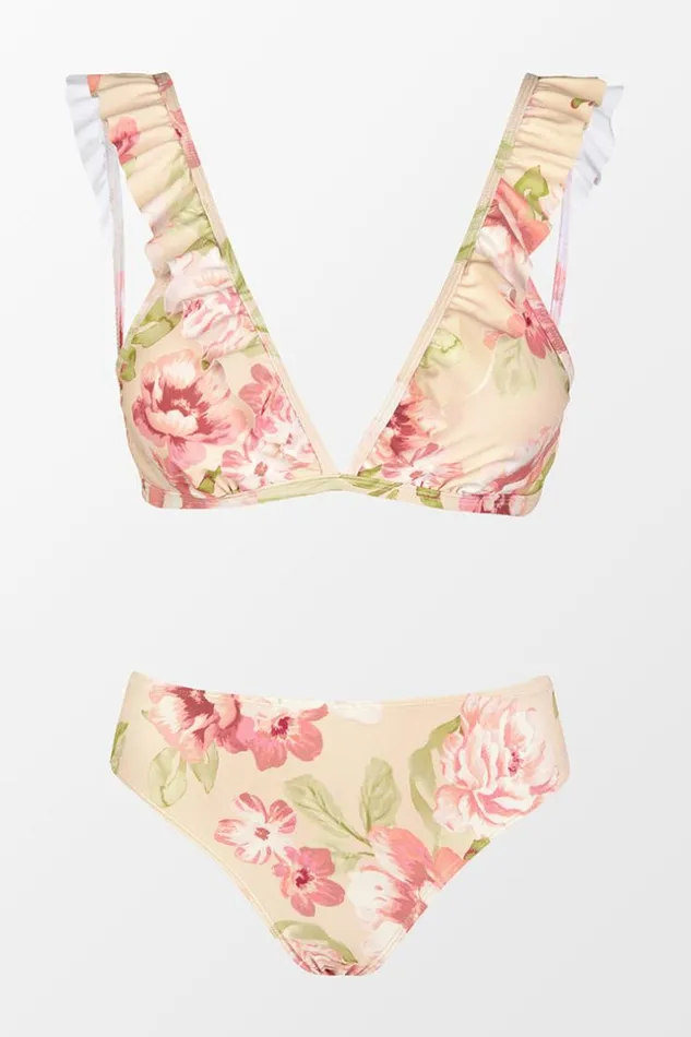 Women Bikini Sets Cupshe Darling Rose Ruffled V Neck Bralette And Classic Hipster Set Multicolor Women Bikini Sets Cupshe Darling Rose Ruffled V Neck Bralette And Classic Hipster Set Multicolor