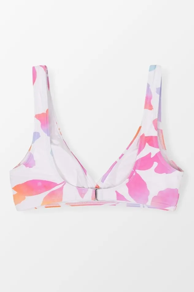 Women Bikini Tops Cupshe Wanderlust Floral Molded Wrap Front Bralette Bikini Top Multicolor