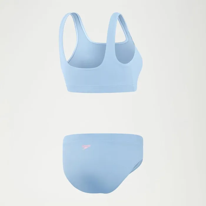 Women Bikinis and Tankinis Speedo Women039s Textured Deep UBack Bikini Blue