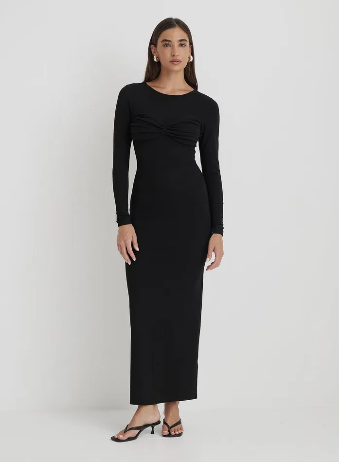 Women Black Bust Detail Maxi Dress Zofia 4th and Reckless Dresses