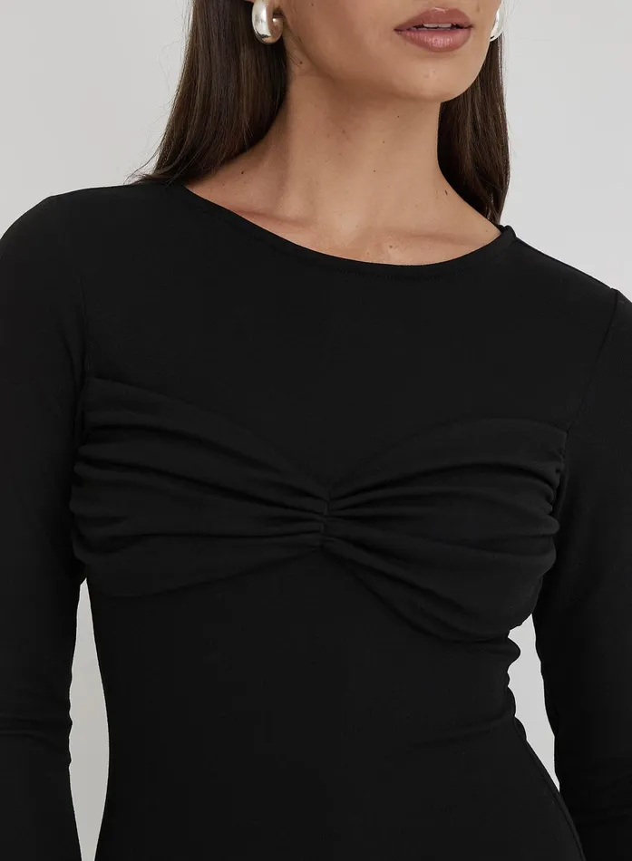 Women Black Bust Detail Maxi Dress Zofia 4th and Reckless Dresses