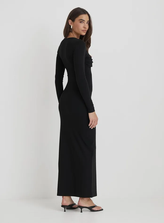 Women Black Bust Detail Maxi Dress Zofia 4th and Reckless Dresses