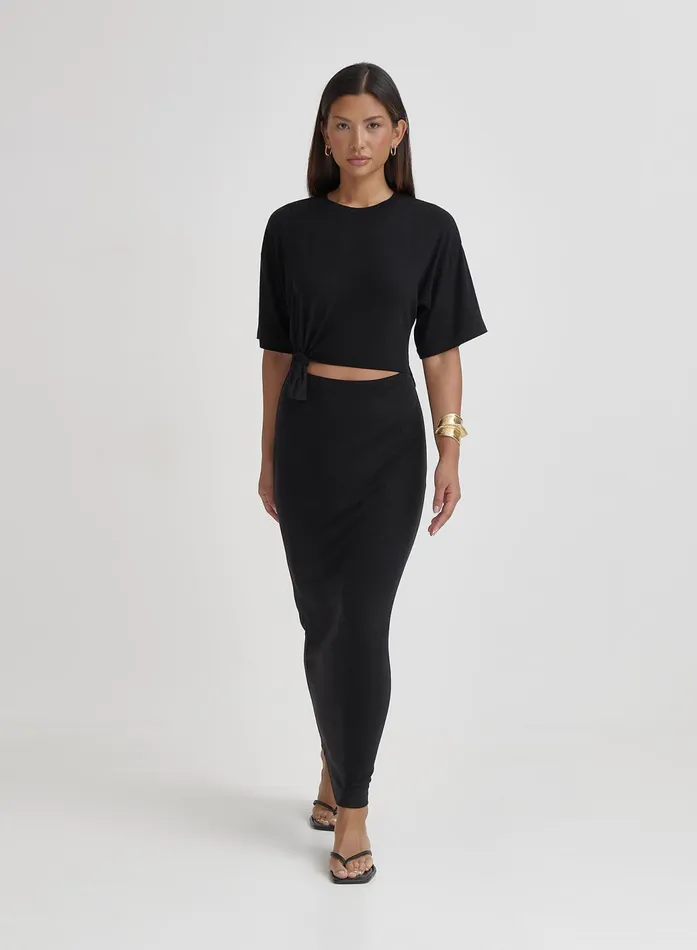 Women Black Cut Out Maxi Dress Summer 4th and Reckless Dresses