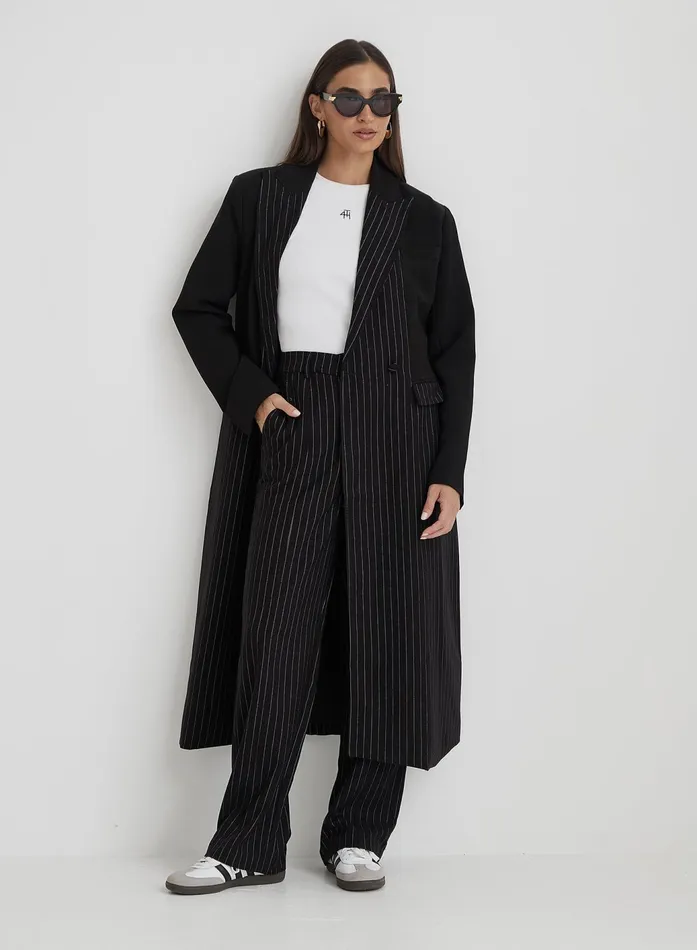 Women Black Pinstripe Tailored Straight Leg Trouser 8211 Libby 4th and Reckless Pants Women Black Pinstripe Tailored Straight Leg Trouser 8211 Libby 4th and Reckless Pants
