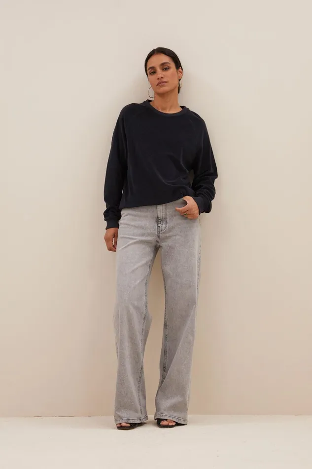Women Bonne Slub Sweater Jet Black Bybar Pullovers Women Bonne Slub Sweater Jet Black Bybar Pullovers