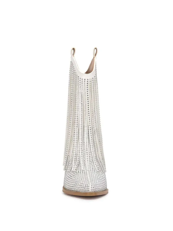 Women Boots and Booties Jessica Simpson Paredisa Fringe Bootie In White