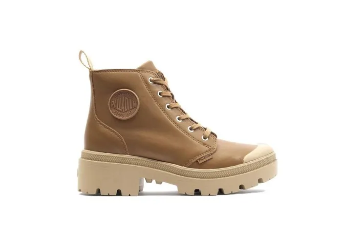 Women Boots PALLADIUM PALLABASE LEATHER Dear Brown