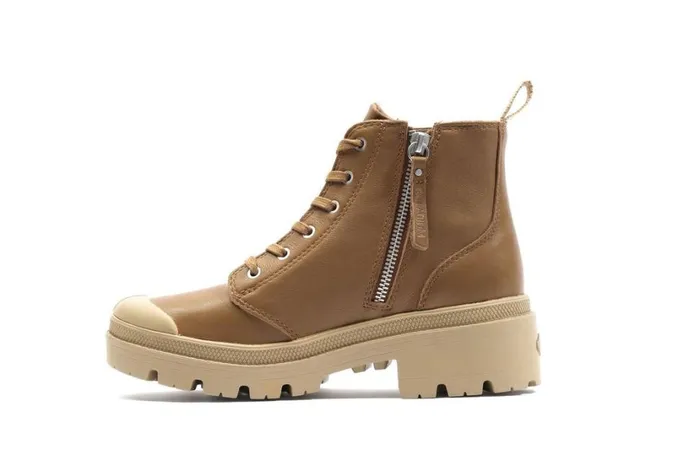 Women Boots PALLADIUM PALLABASE LEATHER Dear Brown Women Boots PALLADIUM PALLABASE LEATHER Dear Brown