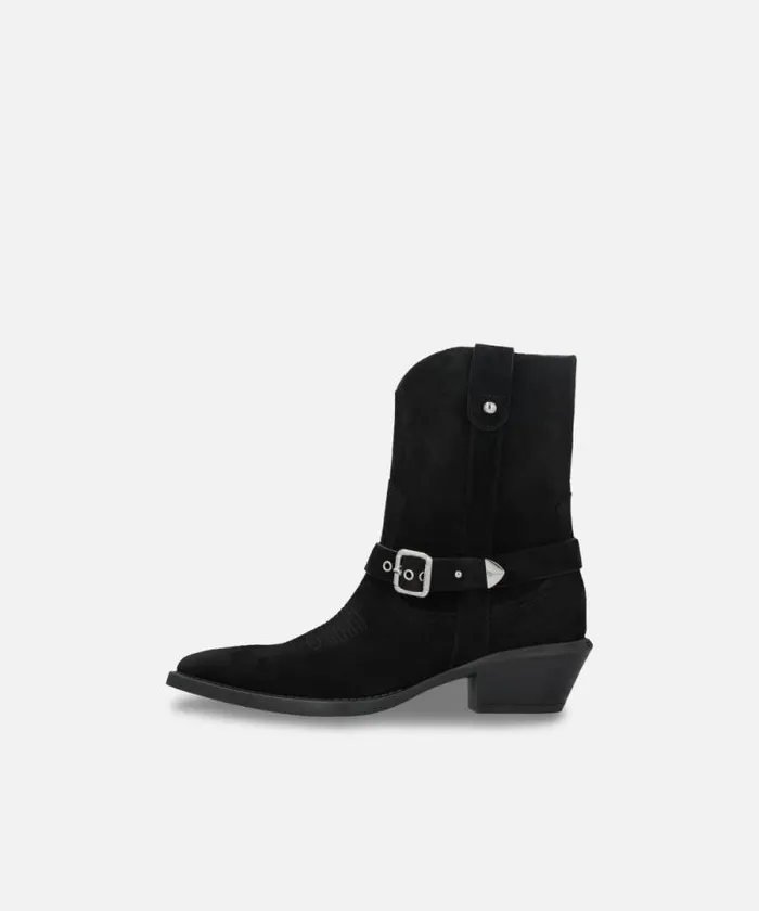 Women Boots Pinko Texanstyle Suede Ankle Boots With Heel Limo Black Women Boots Pinko Texanstyle Suede Ankle Boots With Heel Limo Black