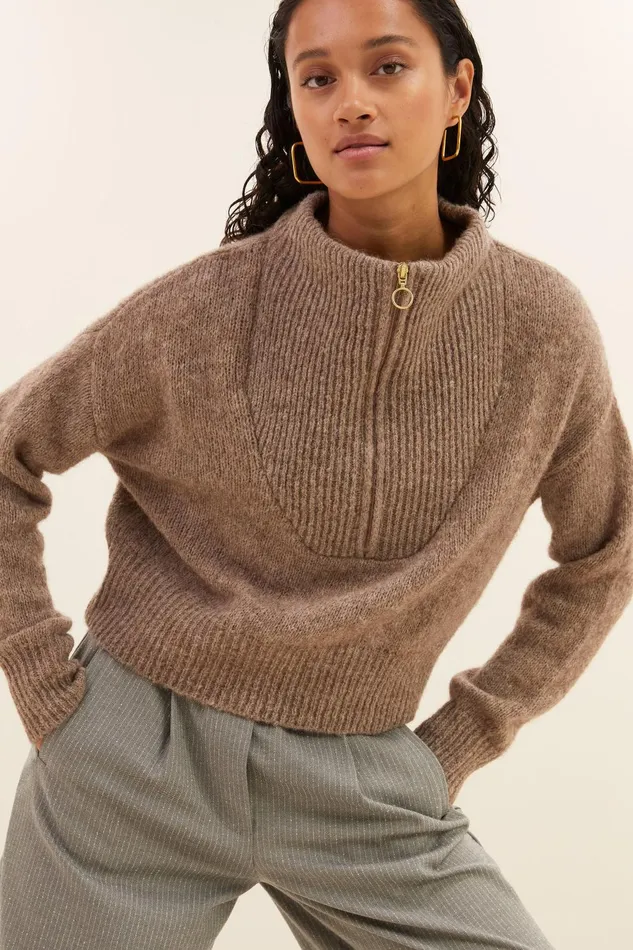 Women Boxy Beau Pullover Biscuit Bybar Pullovers