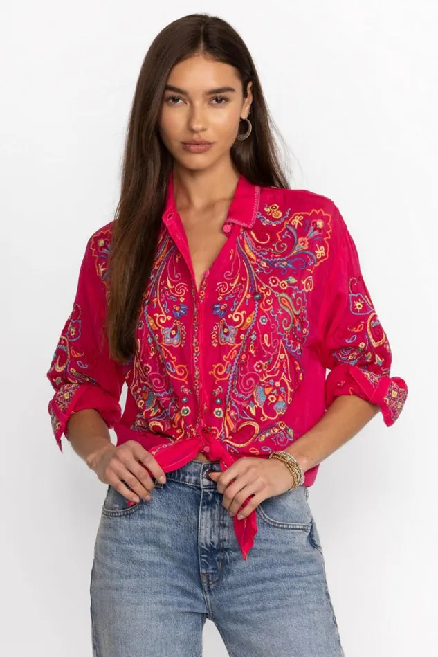 Women CACHEMIRE TUNIC Ultra Pink Johnny Was Tops