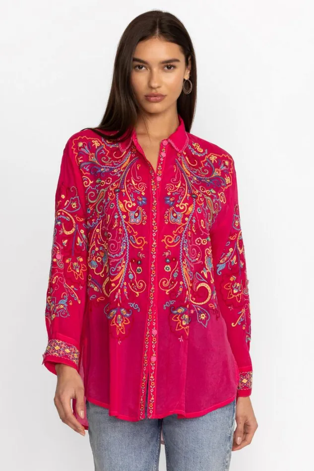 Women CACHEMIRE TUNIC Ultra Pink Johnny Was Tops Women CACHEMIRE TUNIC Ultra Pink Johnny Was Tops