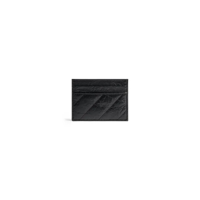 Women Card Holders Balenciaga Crush Card Holder Quilted In Black