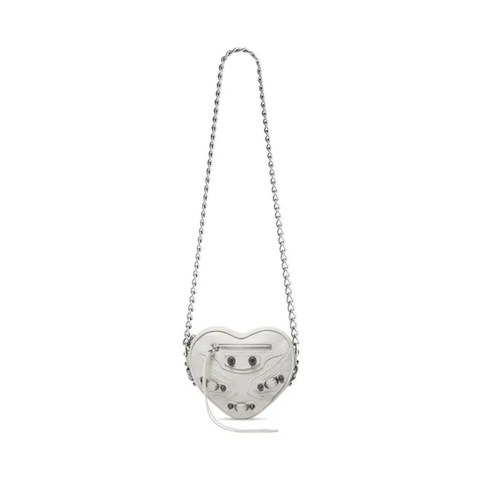 Women Chain Bags Balenciaga Le Cagole Heart Mini Bag In Optic White