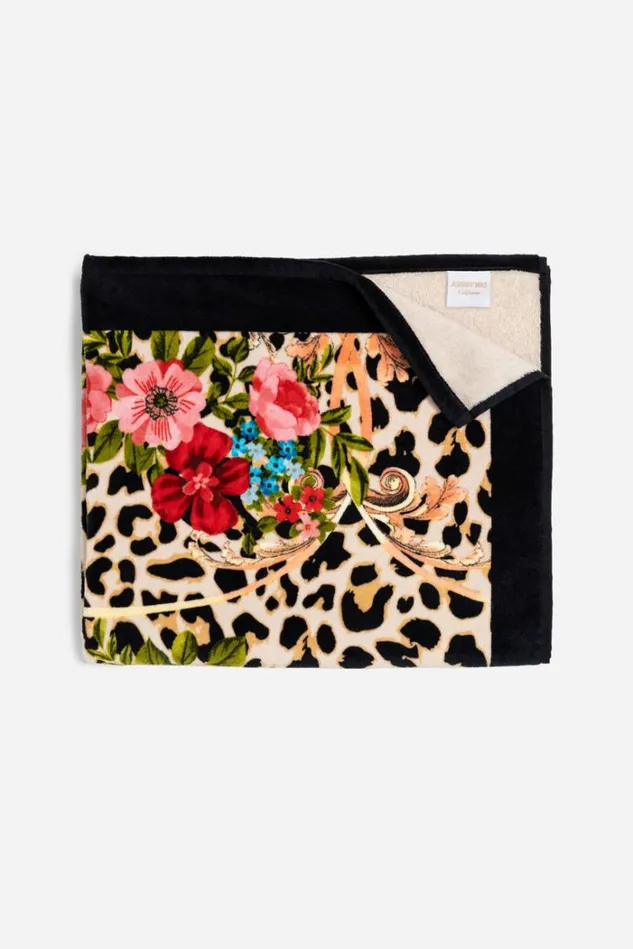Women Cheetah Beach Towel Black Johnny Was Swim and Resort Women Cheetah Beach Towel Black Johnny Was Swim and Resort