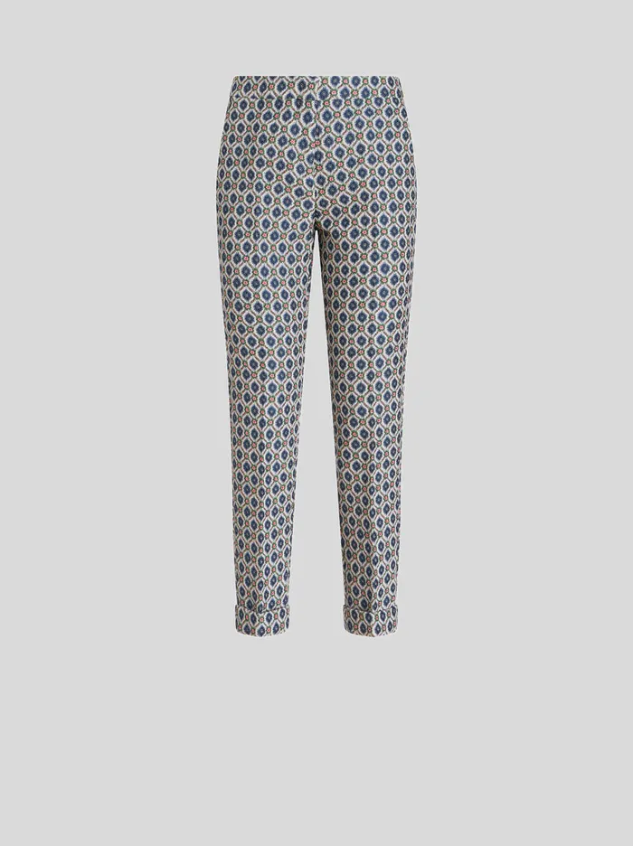 Women Cigarette Trousers With Geometric Pattern Etro Trousers