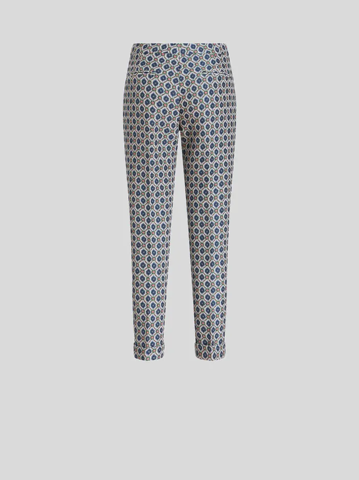 Women Cigarette Trousers With Geometric Pattern Etro Trousers