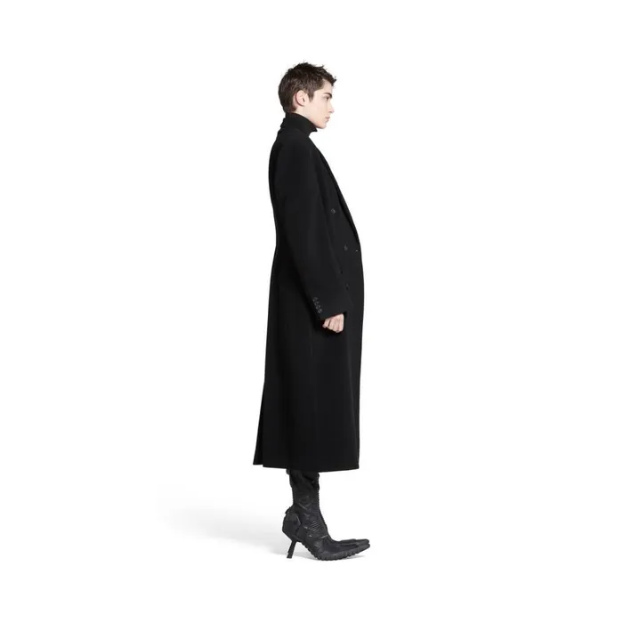 Women Coats and Jackets Balenciaga Cinched Coat In Black