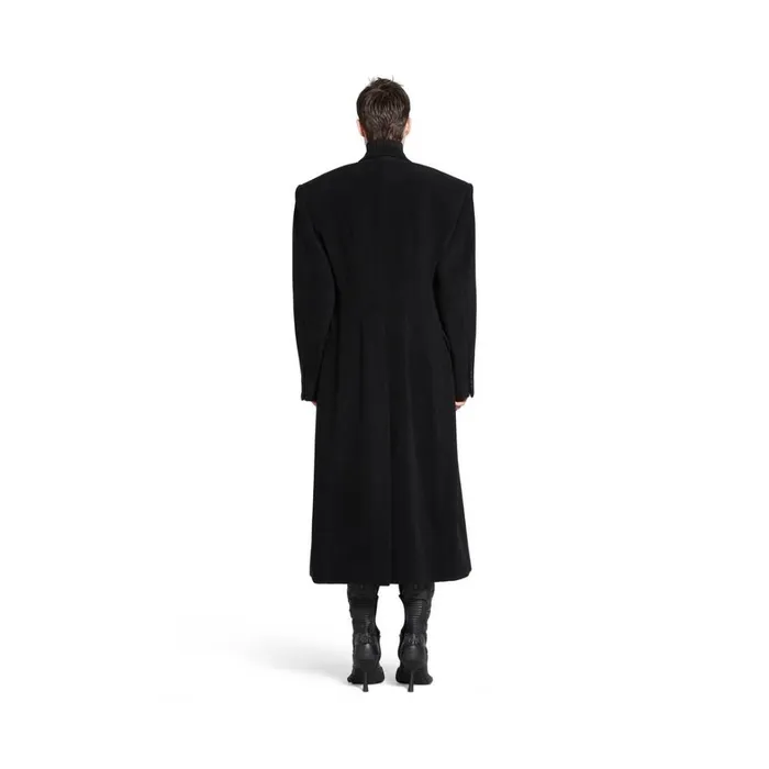 Women Coats and Jackets Balenciaga Cinched Coat In Black
